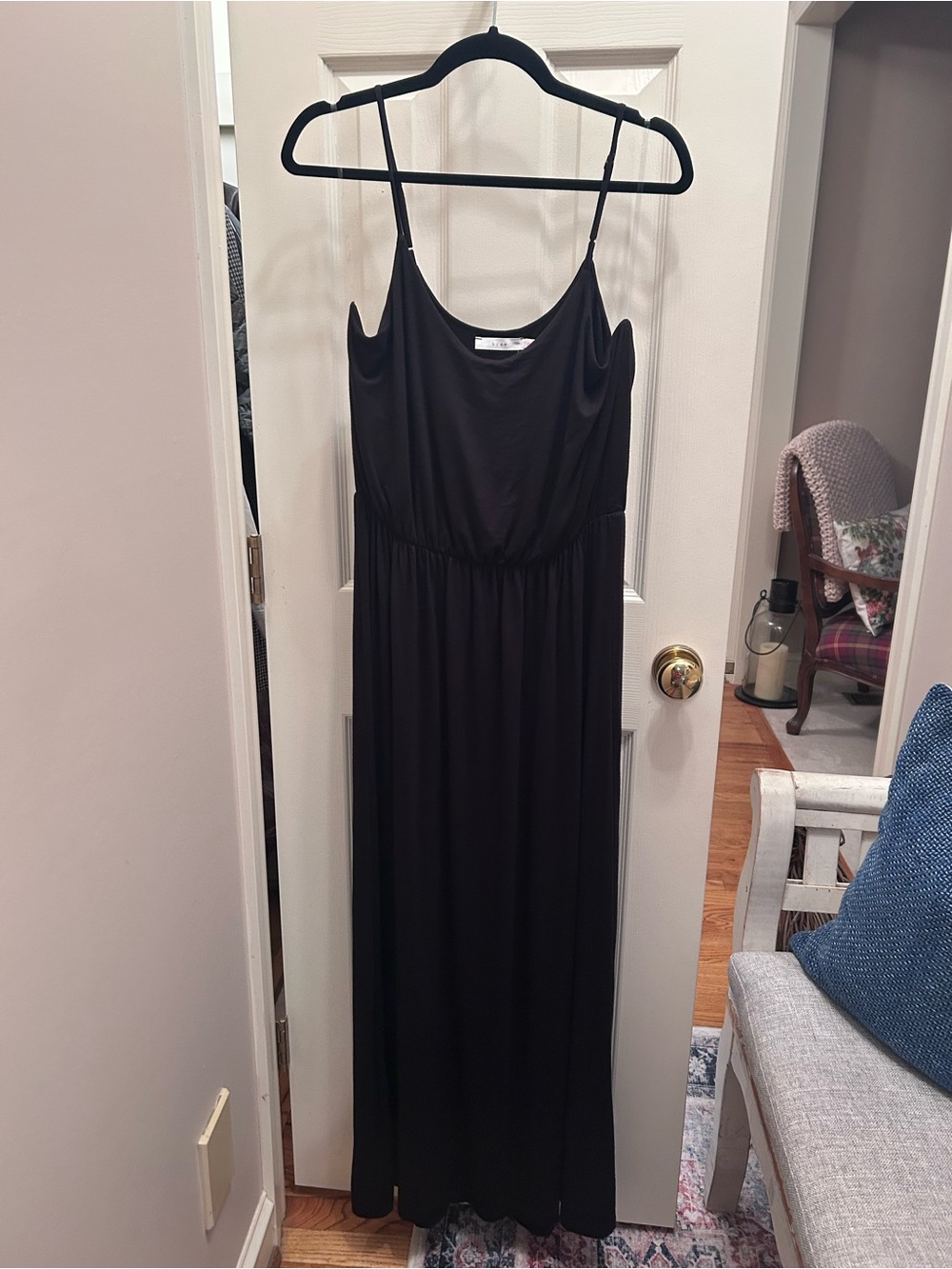 NWT Lush Black Knit Maxi Dress with Adjustable Strap. Size XL